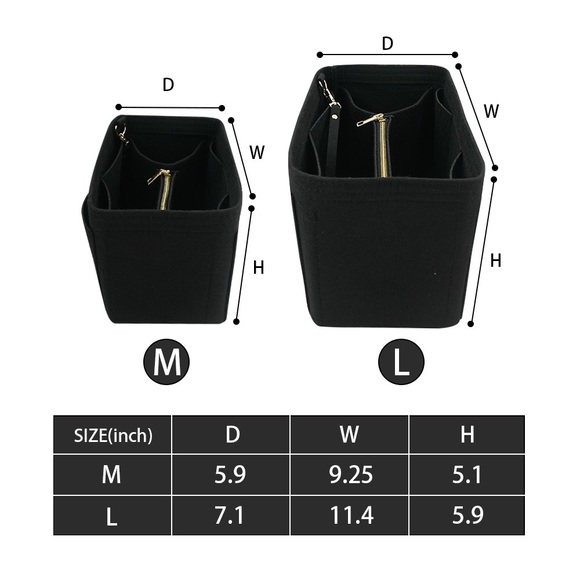 BAG PURSE INSERT ORGANIZER - BLACK - Picture 4 of 7